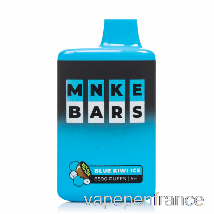 Mnke Bars 6500 Stylo Jetable à Glace Kiwi Bleu